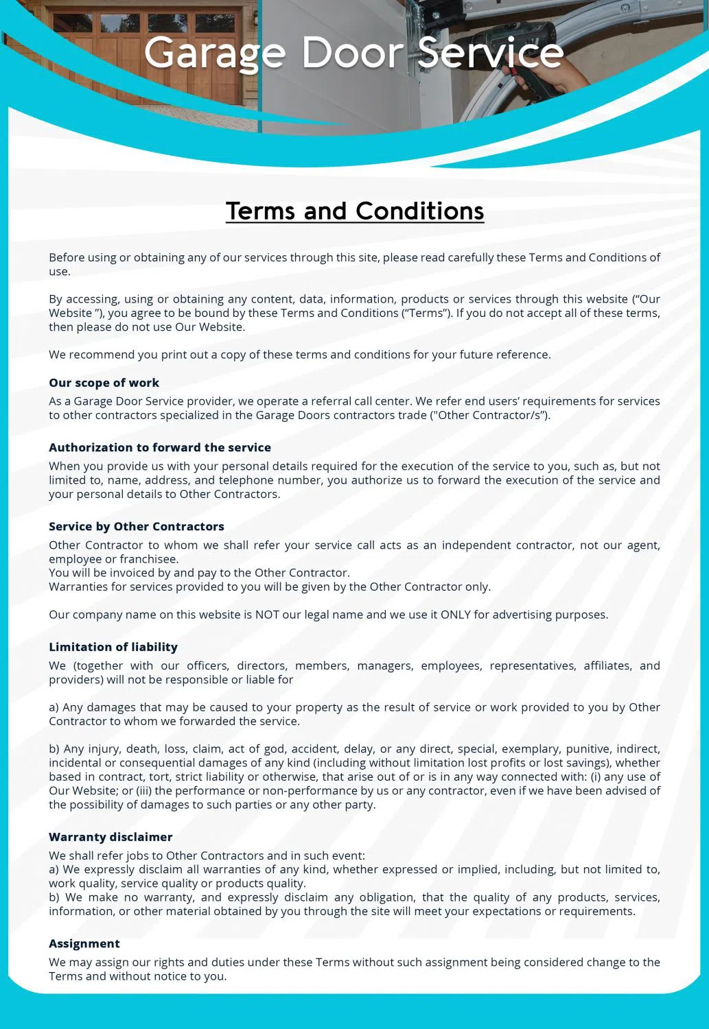 Capitol Garage Door Repair Service Las Vegas, NV 702-659-5301 - terms-gr-10m